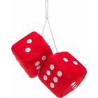3" Red Fuzzy Dice with White Dots - Pair VPADICERDW vintage parts usa hot rod