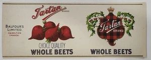 LABEL Can Tartan Brand Balfour Hamilton Ontario Canada Whole Beets - Picture 1 of 1