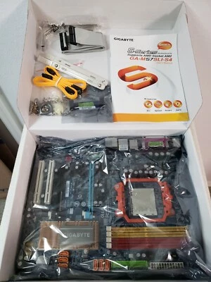Gigabyte GA-M57SLI-S4 Socket AM2 AMD Athlon Motherboard w/ CPU Gamer's Choice - Image 1 of 4