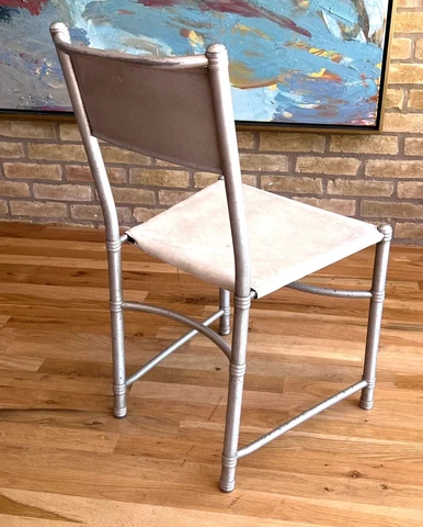 Warren McArthur Art Deco Machine Age Aluminum Industrial Side Desk Chair Vtg Old Cover