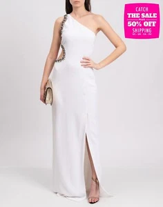 RRP €2400 ROBERTO CAVALLI Wedding Gown IT40 US4 UK8 S Silk Lined Cut Out - Picture 1 of 10