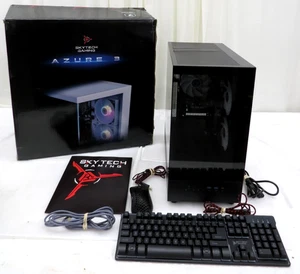 Skytech Gaming Azure 3 Black Gaming Tower R5 3.6GHz 16GB RAM 1TB NVMe RTX 3050 - Picture 1 of 24