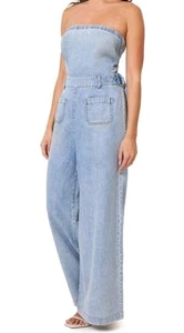 Habitual Gr. 0/25 trägerloser Jeans-Overall weites Bein blau gesmokter Rücken *Defekt* - Bild 1 von 6