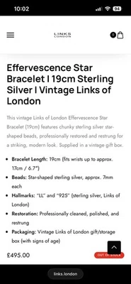 LINKS OF LONDON Ladies Effervescence Sterling Silver Star Bracelet RRP265 - Image 1 of 4