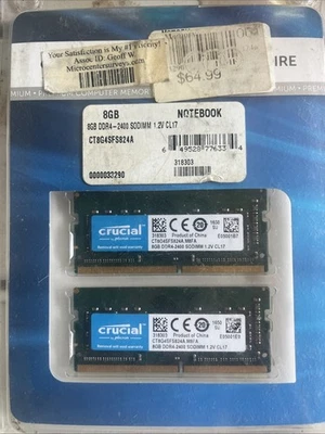Crucial 8GB DDR4-2400 SODIMM 1.2V CL17 RAM modules For Notebook - Image 1 of 4