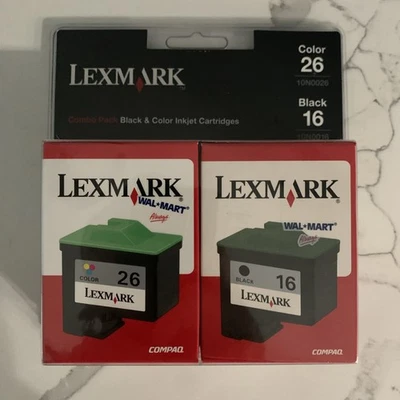 Lexmark #16 Black & #26 Color Ink Cartridges Pack Genuine - Image 1 of 4