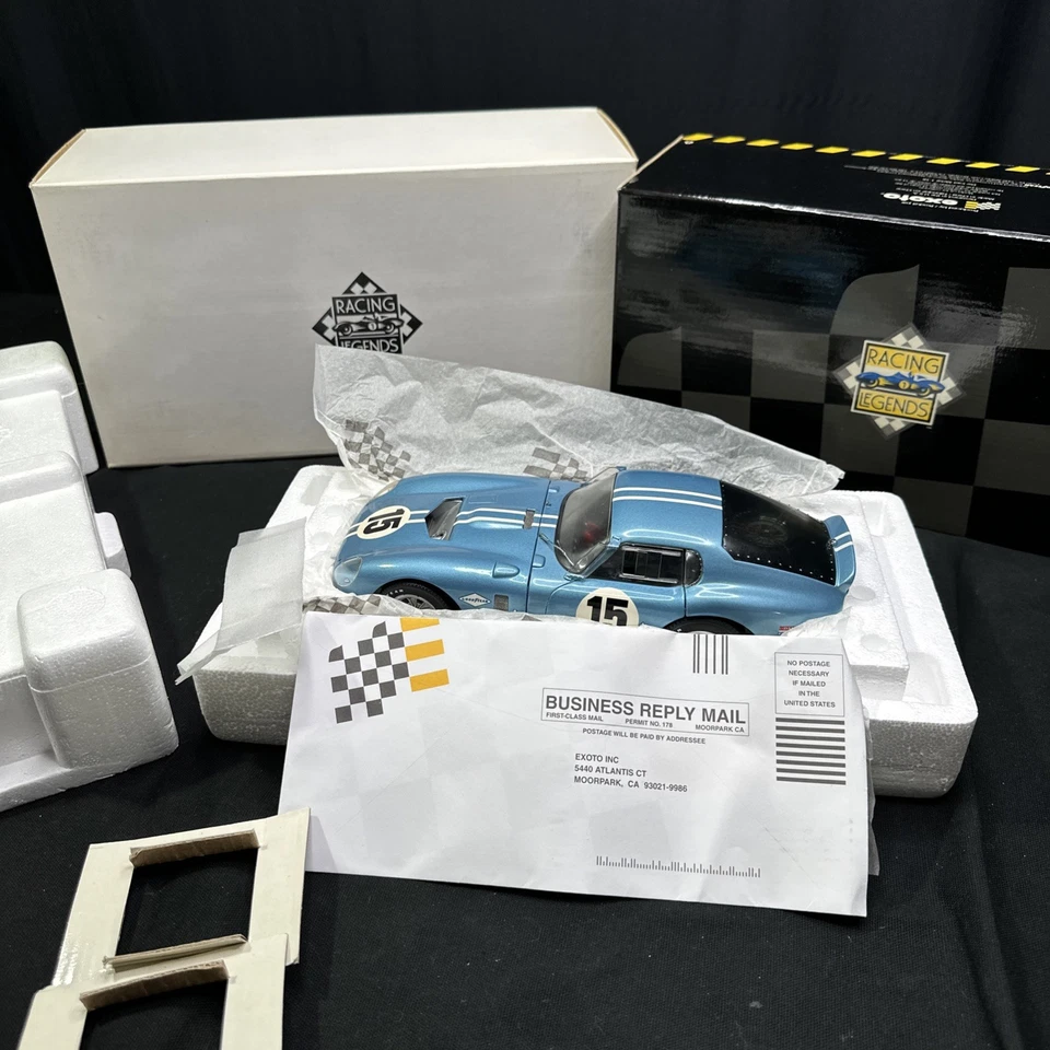 Racing Legends Cobra Daytona Cupé #15 1/18 Diecast Modelo EXOTO Cielo Azul Foto 1 de 4