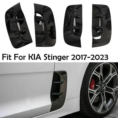 Cubierta de ventilación de aire para guardabarros delantero ABS negro/carbono para KIA Stinger 2017-2023 Foto 1 de 4