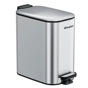 Bathroom Trash Can with Lid, 1.6 Gallon/ 6 Liter Stainless Steel Garbage Can ... - Picture 1 of 7