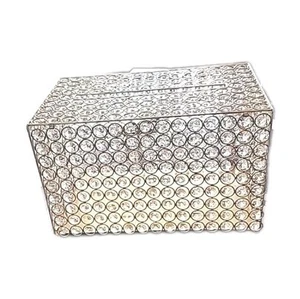 Birthday /Wedding Money Card Box 14" x 8 1/4" x 8 1/2" Gold w/ jeweled crystals - Picture 1 of 2