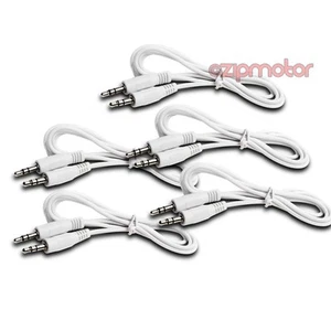 5 5FT 3.5MM M/M JACK AUX STEREO CABLE CORD IPAD IPHONE 4 IPOD MP3 CAR ZUNE WHITE - Afbeelding 1 van 1