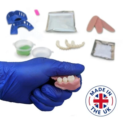 Kit de prótesis dentales premium hágalo usted mismo con impresión | Aleta parcial completa dientes inferiores superiores Foto 1 de 4