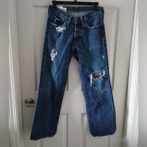 Abercrombie Kids Horton Distressed Classic Straight Leg Jeans Size 14 - Picture 1 of 6