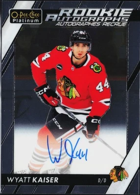 WYATT KAISER - 2023-24 O-Pee-Chee Platinum Autographs Rookie RC - #R-WK Chicago - Image 1 of 2
