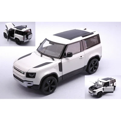 LAND ROVER DEFENDER WHITE 1:24 Welly Auto Stradali Modellino Nuovo - Immagine 1 di 4