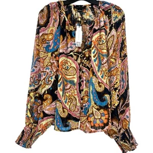 Blusa para mujer Sanctuary talla pequeña multicolor metalizada cachemira con botones - Imagen 1 de 11