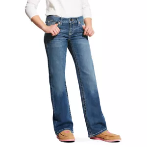 Ariat Mädchen ECHTE Midrise Bootcut Peitschenstich Stretch Jeans, Größen 7-16 - Bild 1 von 2