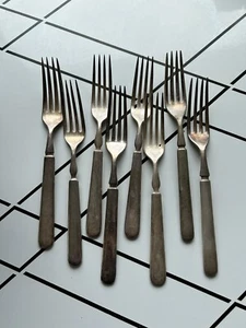 8pc Simeon L & George H Rogers Company 12 Silverplate Flatware Forks 7 3/4" Nice - Picture 1 of 5