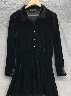 Vestido Blusa Terciopelo Zara Talla Grande Estrás Botones Capas Look Vacaciones Foto 1 de 4