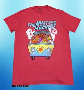 New Scooby Doo Mystery Wagon Mens Heather Red Vintage Throwback T-Shirt - Picture 1 of 2