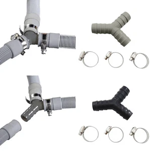 Y Type Washing Machine Drain Hose Reducer Plastic Connector For Split Pipe - Picture 1 of 13