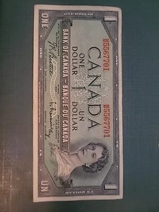 Canada 1954 $1 "Devils Face" in hair Variety, 4265652, Circulated - Picture 1 of 4