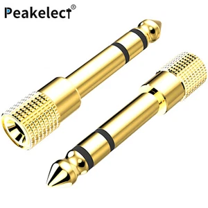 1/4 inch to 3.5mm Headphone Adapter 6.35mm Male Plug to 1/8 inch Female Stereo - Picture 1 of 6