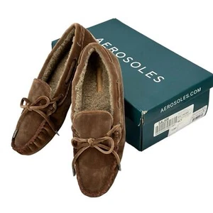 Aerosoles Winter Boater Faux Suede Casual Slip-On Moccasins - Brown - size 9 M - Picture 1 of 9