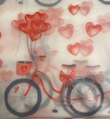 Cortina de ducha de vinilo con globos para bicicleta y corazón sin BPA por 214 Park LEER 72 x 72 Foto 1 de 4