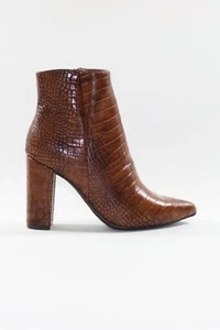 Sienna Women's Boot Booties - Brown Croc - Picture 1 of 4
