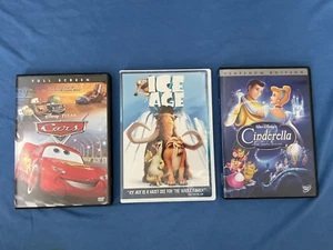 Animated Classics Disney Pixar MOVIES on DVD (3) - Cars, Ice Age, Cinderella - Picture 1 of 11