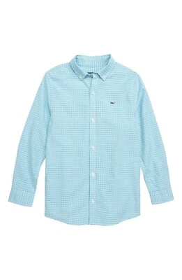 NUEVO CON ETIQUETAS Camisa Oxford Ballena a Cuadros Bell Haven Big Boys, Azul Capri, M Foto 1 de 4