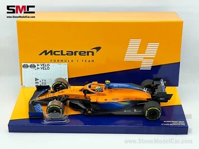 McLaren F1 MCL35 #4 Lando Norris Austrian 2020 1:18 MINICHAMPS Gift Box + Decal - Image 1 of 4