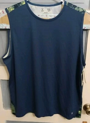Camiseta sin mangas Xersion Quick Dri 2XL azul con verde camiseta de entrenamiento poliéster WN75  Foto 1 de 4
