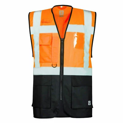 Ardon Safety Warnweste Signal Orange/Schwarz Warnschutzkleidung