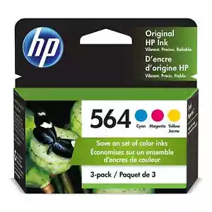 New Sealed HP 564 Color 3 Pack Cyan Magenta Yellow Ink Cartridges EXP 07/2025 - Picture 1 of 1