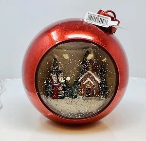 Roman Victorian Church and Carolers 7 Inch Acrylic Glitter Snow Globe Ornament - Picture 1 of 2