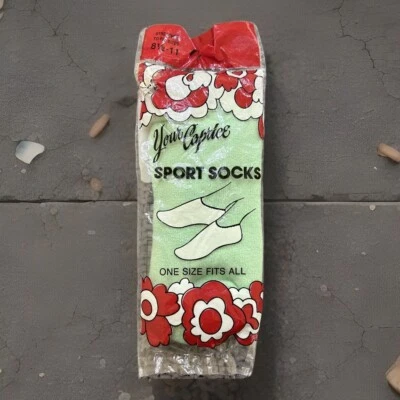 VTG Socks NOS Womens 8.5-11 Green Low Cut Acrylic Booties Golf Tennis 80's USA - Image 1 of 4