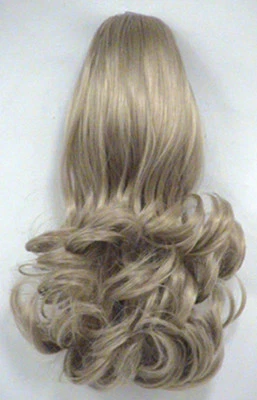 12" LONG STRAIGHT WAVY HAIR W/ FLIPPED ENDS PONYTAIL HAIRPIECE DRAWSTRING DELTA - Image 1 of 4