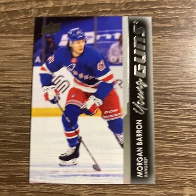 2021-22 UD Series 1 Base Young Guns #215 Morgan Barron. - New York Rangers - Image 1 of 2