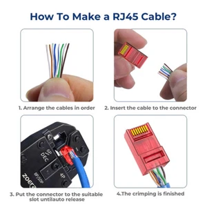 100Pcs RJ45 Pass Through Connectors Strain Relief Boots EZ To Crimp Modular Plug - Afbeelding 1 van 17