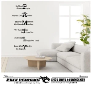WALL ART Stickers FAMILY TREE HOME LOVE QUOTE WORDS PHRASES HOME DECOR TEXT - Picture 1 of 5