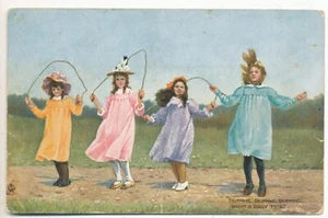Skipping, skipping, skipping, What a jolly time, 1905 postcard - Picture 1 of 2