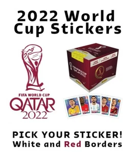 FIFA World Cup QATAR 2022 Panini Soccer Stickers Pick Yours White & Red Borders! - Picture 1 of 1