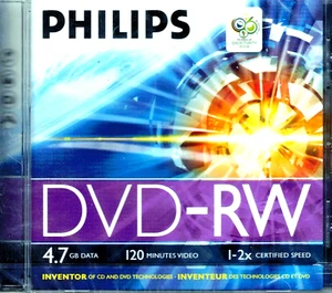 PHILIPDS 2 x DVD-RW - 4.7GB - 120 mn - VIDÉO - 1-2x - NEUFS S/CELLO - Photo 1/2