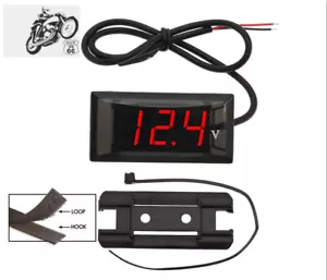 12V Waterproof Red LED Digital Display Voltmeter W/Bracket+Tape - Picture 1 of 5