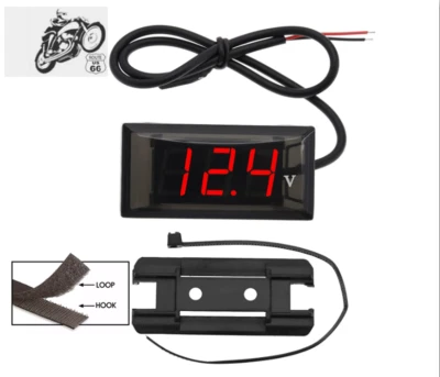 12V Waterproof Red LED Digital Display Voltmeter W/Bracket+Tape Foto 1 de 4
