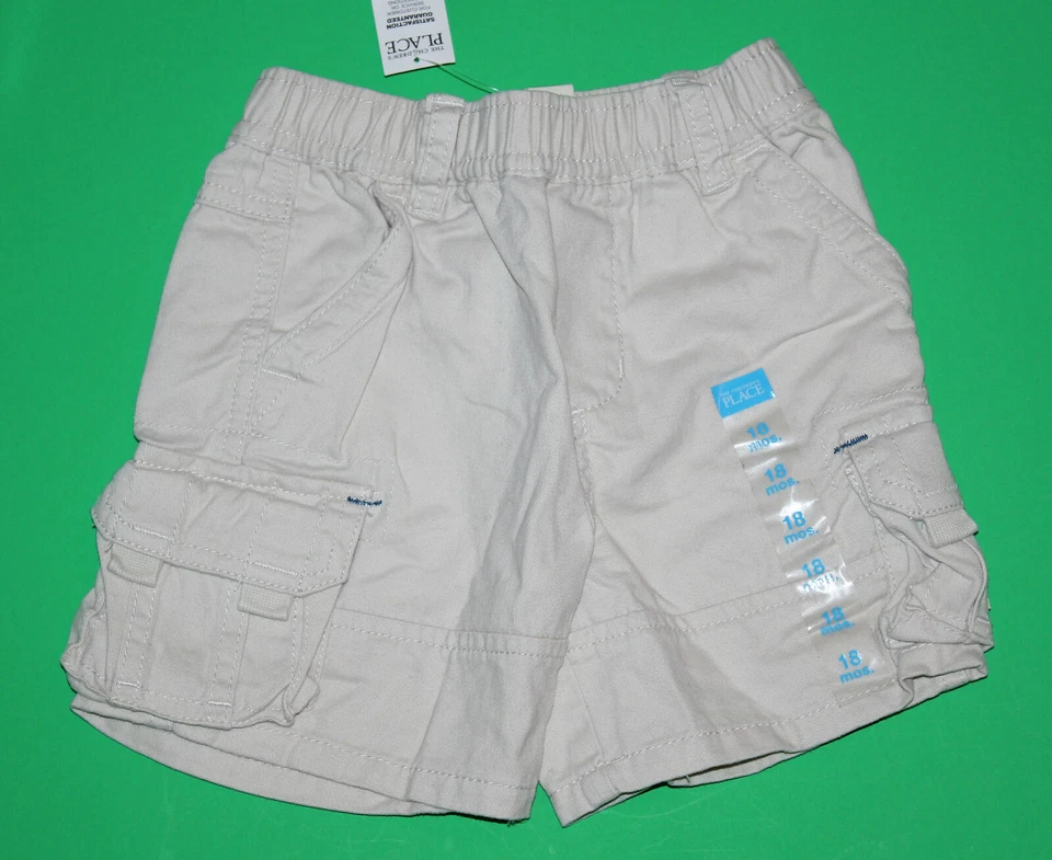 Pantalones Cortos Carga 18 18m Nuevos con Etiquetas The Children's Place TCP Caqui Claro AW Niños Foto 1 de 1