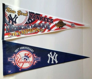 NEW YORK YANKEES WORLD SERIES+100TH ANNIVERSARY MLB BASEBALL VINTAGE PENNANT NEW - Picture 1 of 1