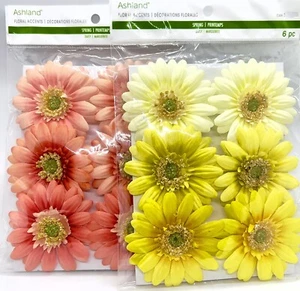 12 Decorazioni Primaverili Margherita Floreale Filo Accento GIALLO ARANCIO Ashland 2 Pz da 6 - Foto 1 di 6